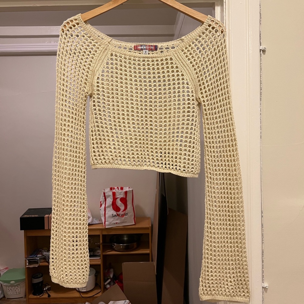 Urban outfitters cropped crochet sweater